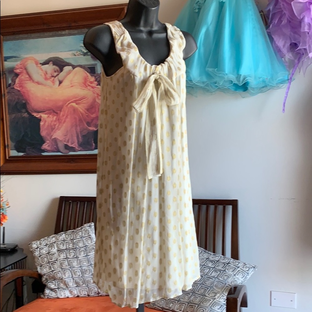 Polka dots gold dress